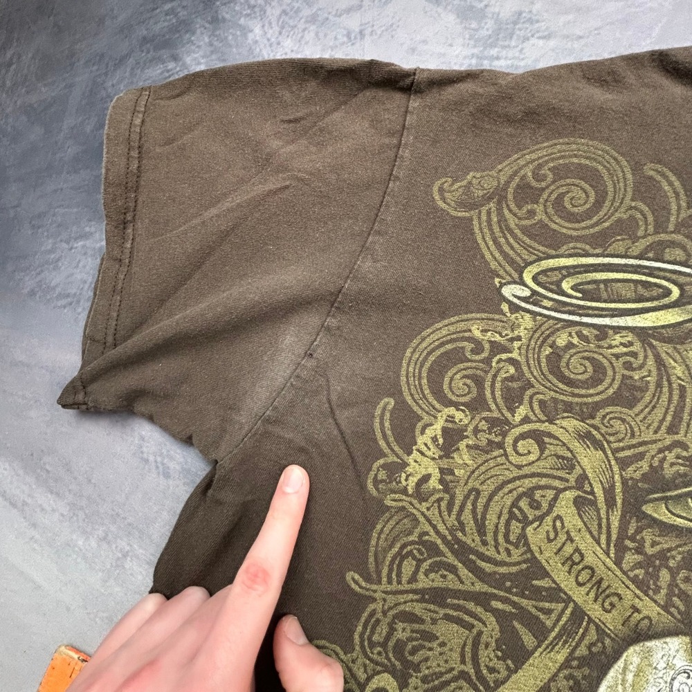 Vintage 2010 Popeye I Yam What I Yam Graphic T-Shirt Brown Mens Large Y2K Delta - Picture 6 of 7